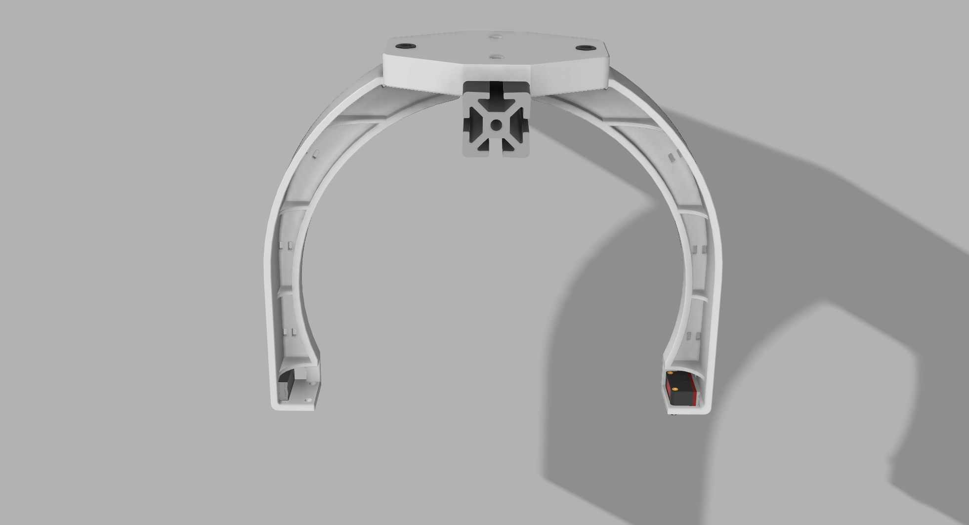 CAD render top view of sensor bracket