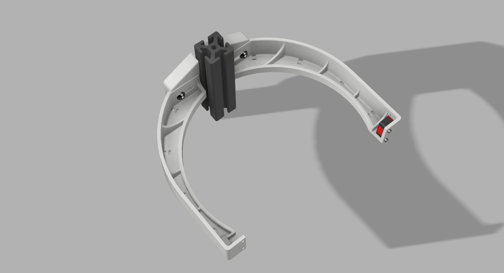 CAD render isometric view of sensor bracket